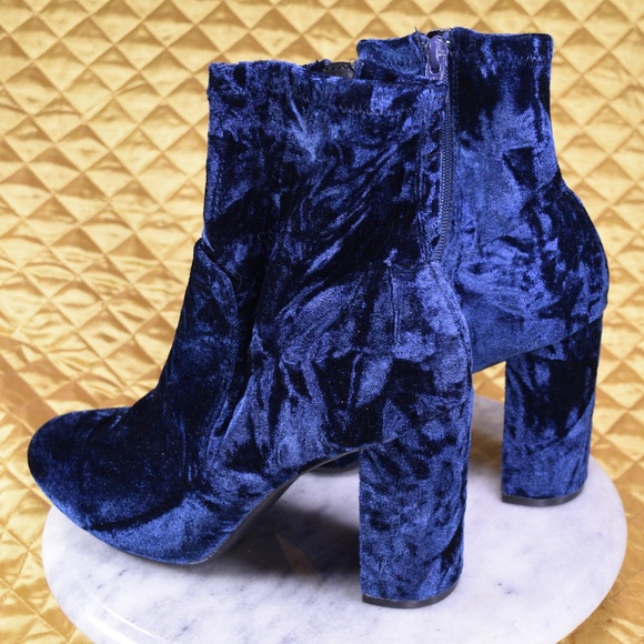 Mossimo Supply Co. Shoes - NEW Mossimo Blue Velvet Booties Size 9.5 Boots